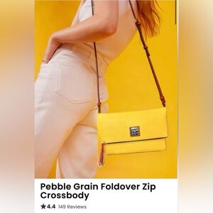 DOONEY AND BOURKE Yellow Pebble Leather Fold over Crossbody bag - NWT